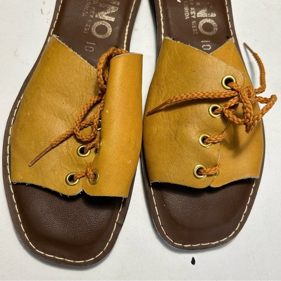 Kino Leather Lace Up Slip Ons Made In Key West Florida Sz 10 - Picture 7 of 12